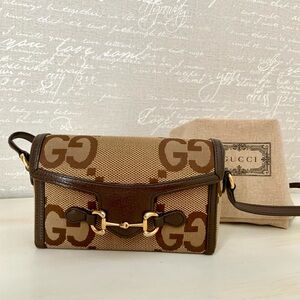 Gucci GG Canvas and Leather Crossbody Bag